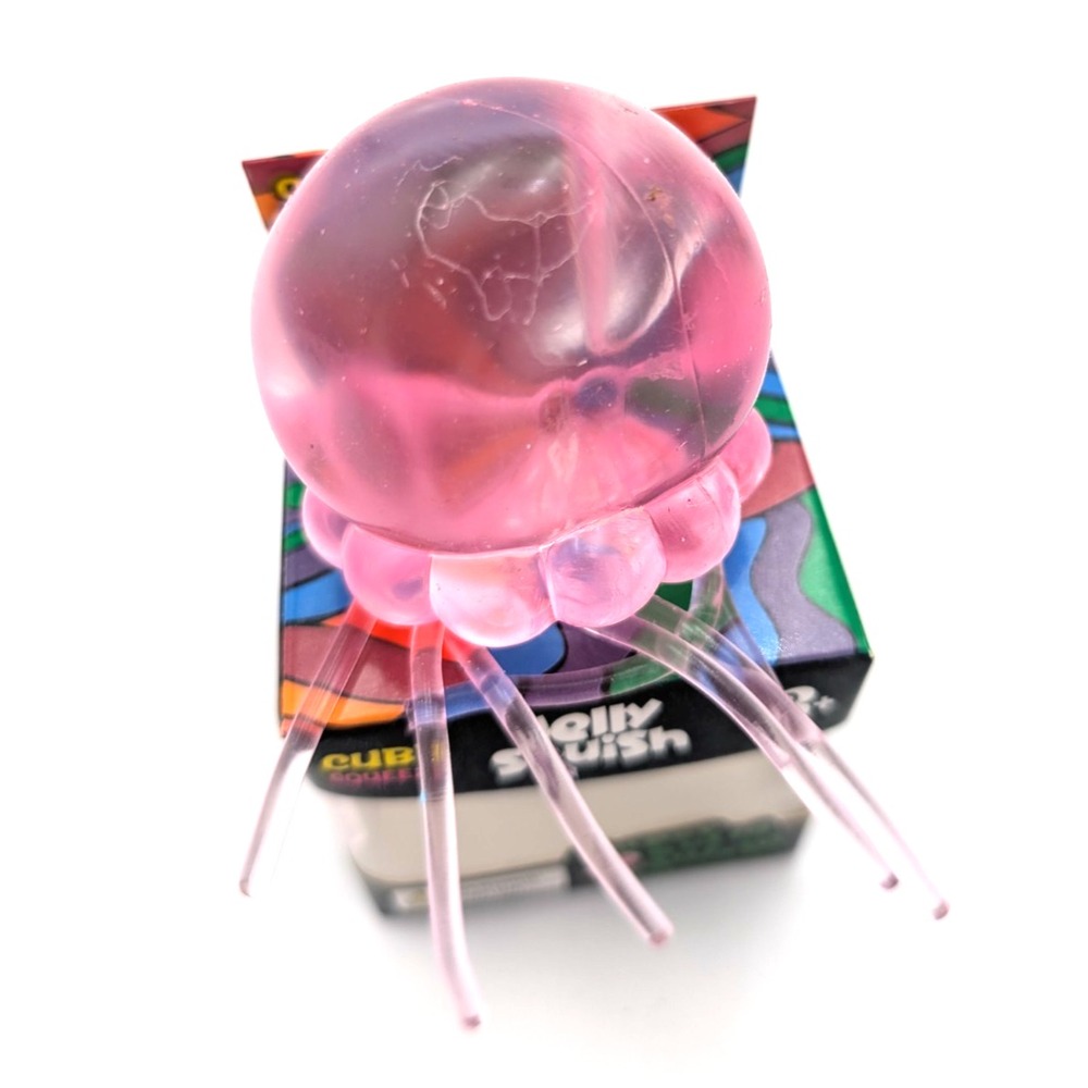 Jelly squish cube squeeze Toy, Super solid squish Squeeze Stress Relief pink